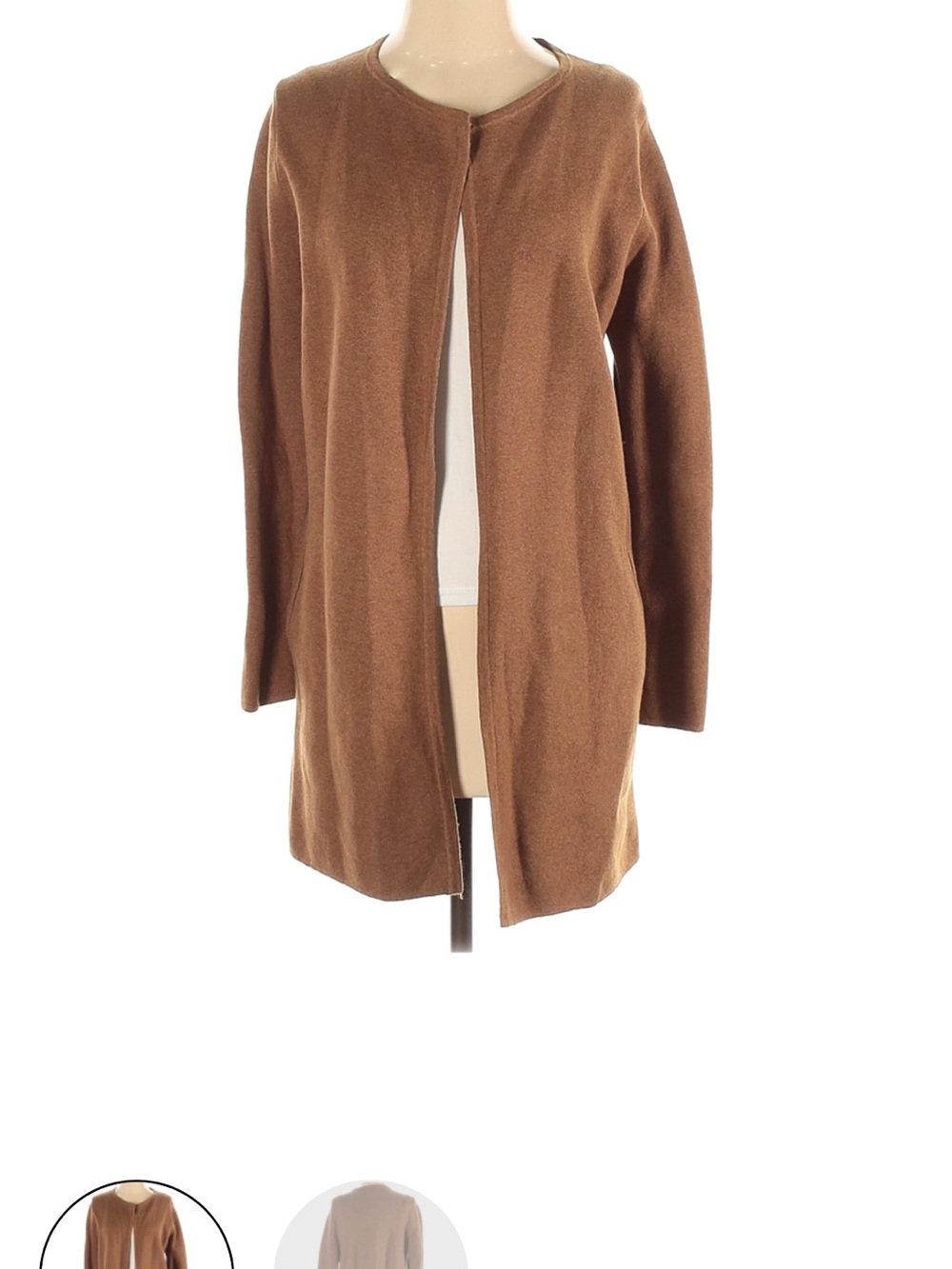 J. Crew Long Open-Front Knit Cardigan in Brown